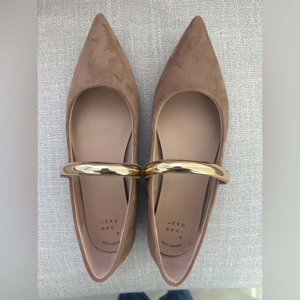 A new day metal Mary Jane flats with memory foam - Picture 1 of 5
